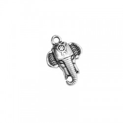 Ciondolo in Metallo Zama Testa di Elefante 16x18mm