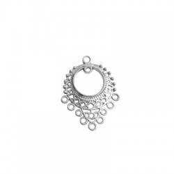 Pendentif éthnique en Métal/Zamak 25x30mm avec anneaux