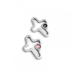 Zamak Charm Cross with SS10 Setting 15x19mm
