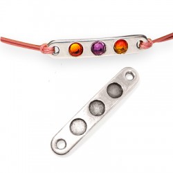 Intercalaire barre en Métal/Zamak 30x6mm avec supports pour cristaux flatback SS16