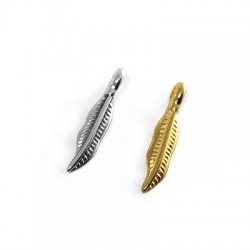 Zamak Charm Feather 4x13mm