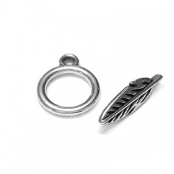 Zamak Toggle Clasp Feather 13mm