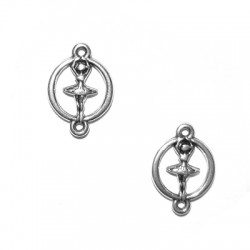 Conector de Metal Zamak C'irculo con Bailarina 15mm