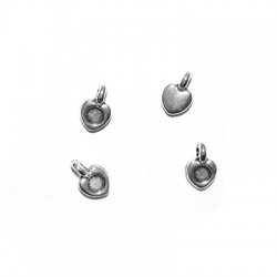 Breloque cœur en Zamak 6 mm avec Sertissage SS10
