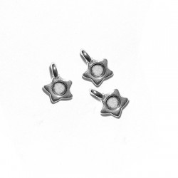 Colgante de Metal Zamak Estrella 6mm y Base Cristal SS10