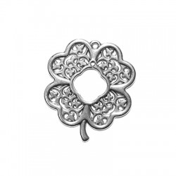 Pendentif en Zamak Trèfle à Quatre Feuilles 45 x 52 mm