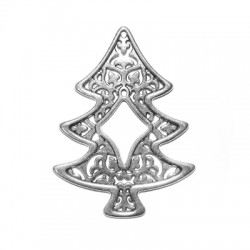 Pendentif en Zamak en Forme D'Arbre de Noël 52 x 70 mm