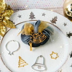 Colgante de Metal Zamak Campana de Navidad 49x56mm