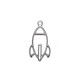 Colgante de Metal Zamak Nave Espacial Cohete 16x27mm