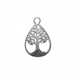 Ciondolo in Metallo Zama Goccia e Albero della Vita 21x27mm