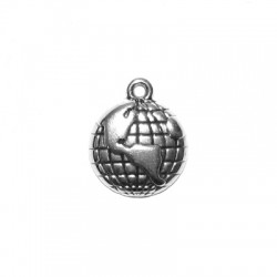 Breloque Globe Terrestre en Zamak 16 mm