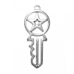 Pendentif Zamak clé avec Étoile 16 x 36 mm