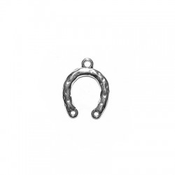 Breloque en Zamak en Forme de fer à Cheval avec 2 Trous 16 x 17 mm Ø 1.4 mm