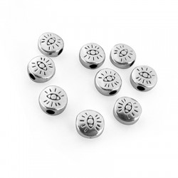 Zamak Bead Flattened 6mm Ø1.9mm