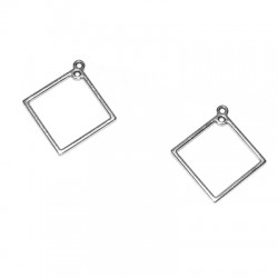 Pendentif en Zamak en Forme de Losange 24 x 23 mm