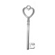 Pendentif Zamak clé avec cœur 21 x 73 mm