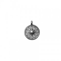 Breloque en Zamak Étoile Polaire Ronde 12 mm