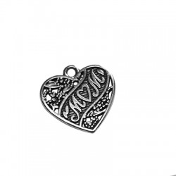 Charm cœur Maman en Zamak 18 x 17 mm