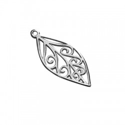 Charm Zamak Feuille 12 x 25 mm