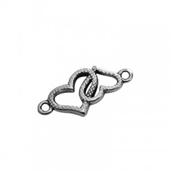 Conector de Metal Zamak 2 Corazónes 13x21mm