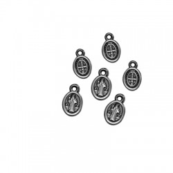 Zamak Charm Oval Cross with Jesus 8x11mm