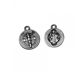 Zamak Charm Round Jesus 14mm