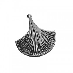 Pendentif Ginkgo Biloba en Métal/Zamak, 33x36mm