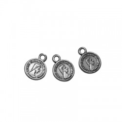 Breloque en Zamak en Forme de Pièce de Monnaie 8 mm
