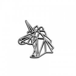 Pendentif en Zamak en Forme de Licorne Origami 20 x 29 mm