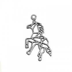 Colgante de Metal Zamak Unicornio Origami 25x27mm