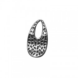 Pendentif en Zamak en Forme de Goutte Martelée 18 x 34 mm