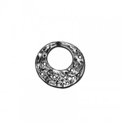 Pendentif rond Martelé en Zamak 24 mm