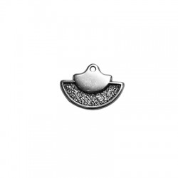 Pendentif en Zamak en Forme D'Éventail (Convient Également pour L'Émaillage) 20 x 15 mm