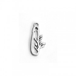 Zamak Pendant Pin with Leaves 10x19mm
