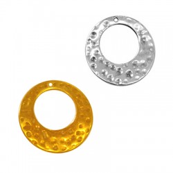 Pendentif rond Martelé en Zamak 31 mm