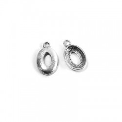 Breloque Ovale en Zamak 12 x 16 mm