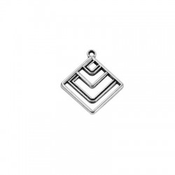 Pendentif en Zamak en Forme de Losange Géométrique 25 mm