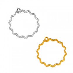 Colgante de Metal Zamak Círculo Irregular Sol 28mm