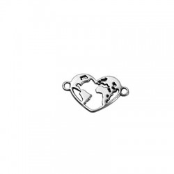 Connecteur en Zamak en Forme de cœur Globe 20 x 16 mm