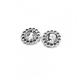 Breloque Ronde en Zamak Madone 15 mm