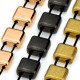 Zamak Bead Twin Square 6mm/2.5mm Ø1mm