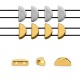 Zamak Bead Twin Semicircle 5x10mm/3mm Ø1mm