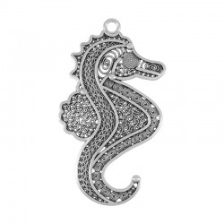 Pendentif en Zamak « Hippocampe » 47 x 80 mm
