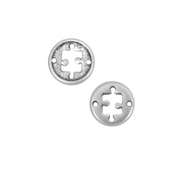 Connecteur rond en Zamak en Forme de Puzzle 15 mm