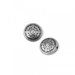 Perle Ronde Fleurs en Zamak 14 mm Ø1.8 mm