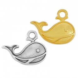 Breloque en Zamak Baleine 19 x 10 mm