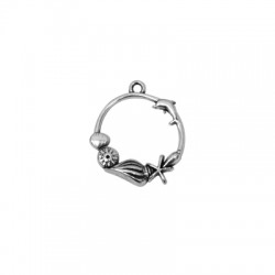 Colgante de Metal Zamak Redondo Marino 25mm