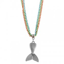 Pendentif en Zamak en Forme de Queue de Poisson 19 x 28 mm