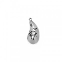 Pendentif en Zamak en Forme de Goutte avec Œillet 14 x 28 mm