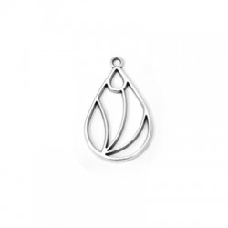 Pendentif en Zamak Feuille Ovale 20 x 29 mm